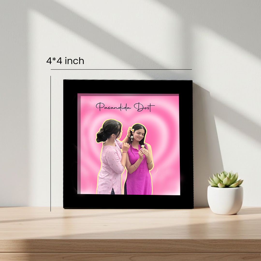Photo Frame Size Friends Personalized Best Friend Photo Frame (4×4 Inch) | Love Craft Gifts