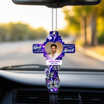 Personalized Memorial Cross Car Hanging with Custom Photo & Name | Sympathy Remembrance Gift for Family & Loved Ones - 3.5x2" | Love Craft Gifts™