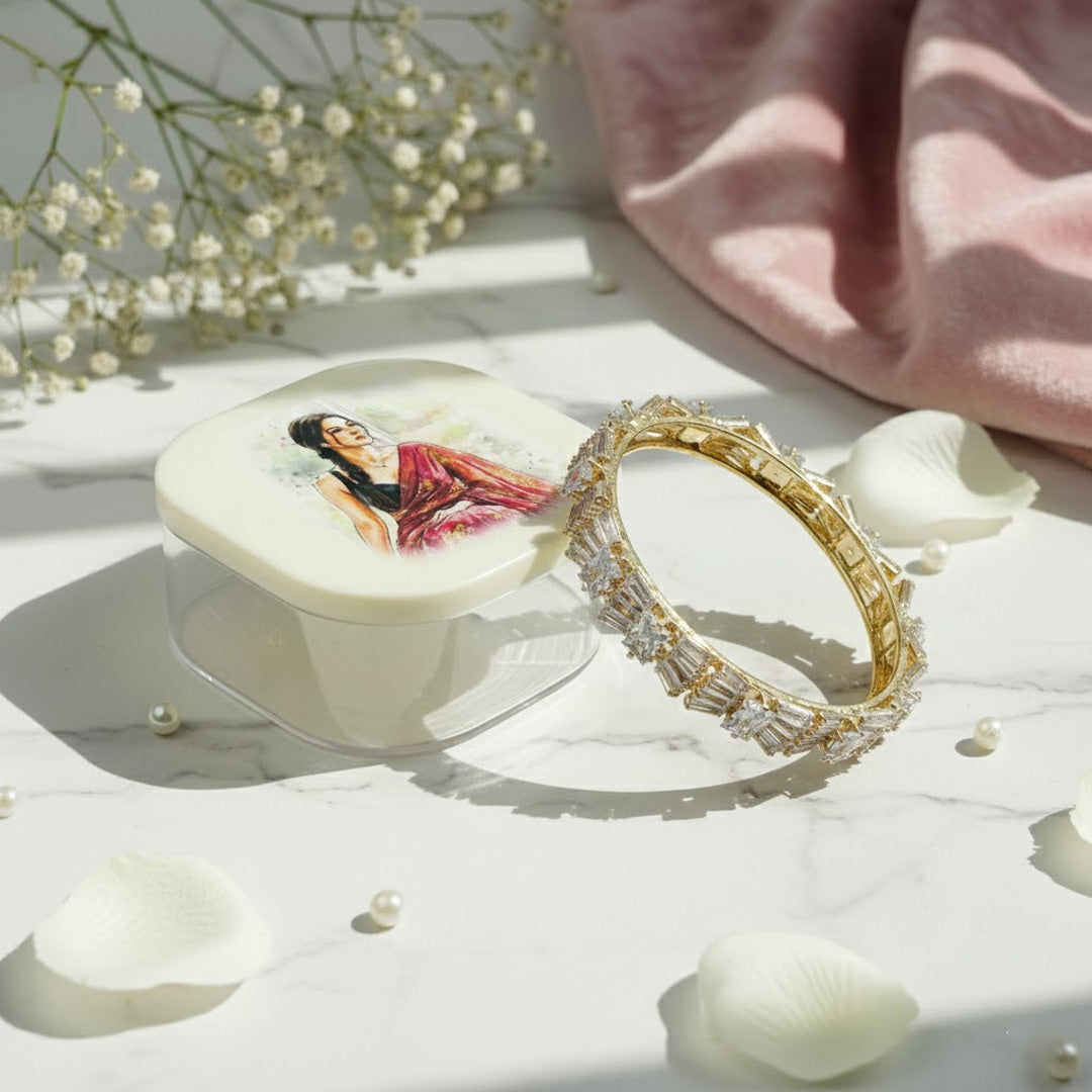 Personalized Square Bangle Box with Watercolor Art | Love Craft Gifts