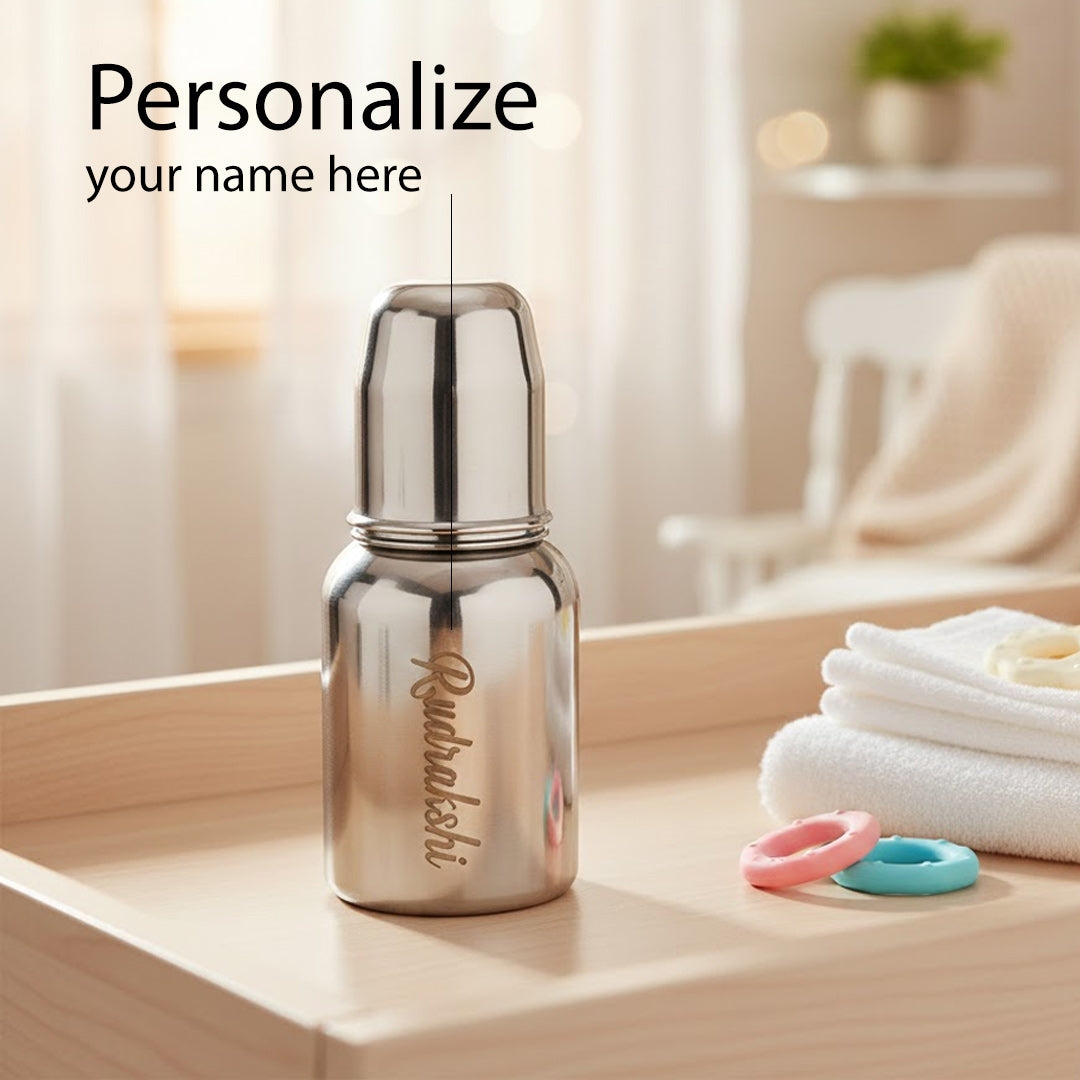 Newborn Baby Care Gift Hamper with Personalized Baby Bottle | Love Craft Gifts