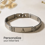 Matte Silver Personalized Initial Bracelet | Love Craft Gifts
