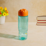 Personalized Cartoon Sipper Bottle with Straw – Aqua Orange | Custom Name | 3 Sizes | Love Craft Gifts