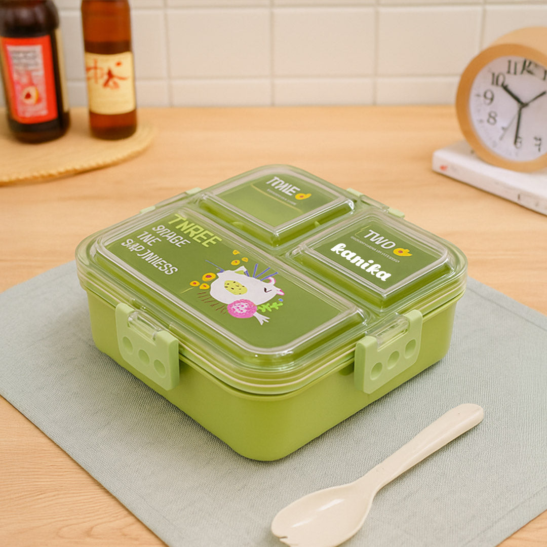 Personalized Unicorn Lunchbox with Spoon & Container – Pink, Blue, Green | Love Craft Gifts