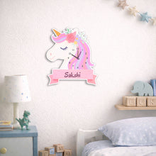 Personalized Unicorn Acrylic Wall Clock for Kids-8×10"