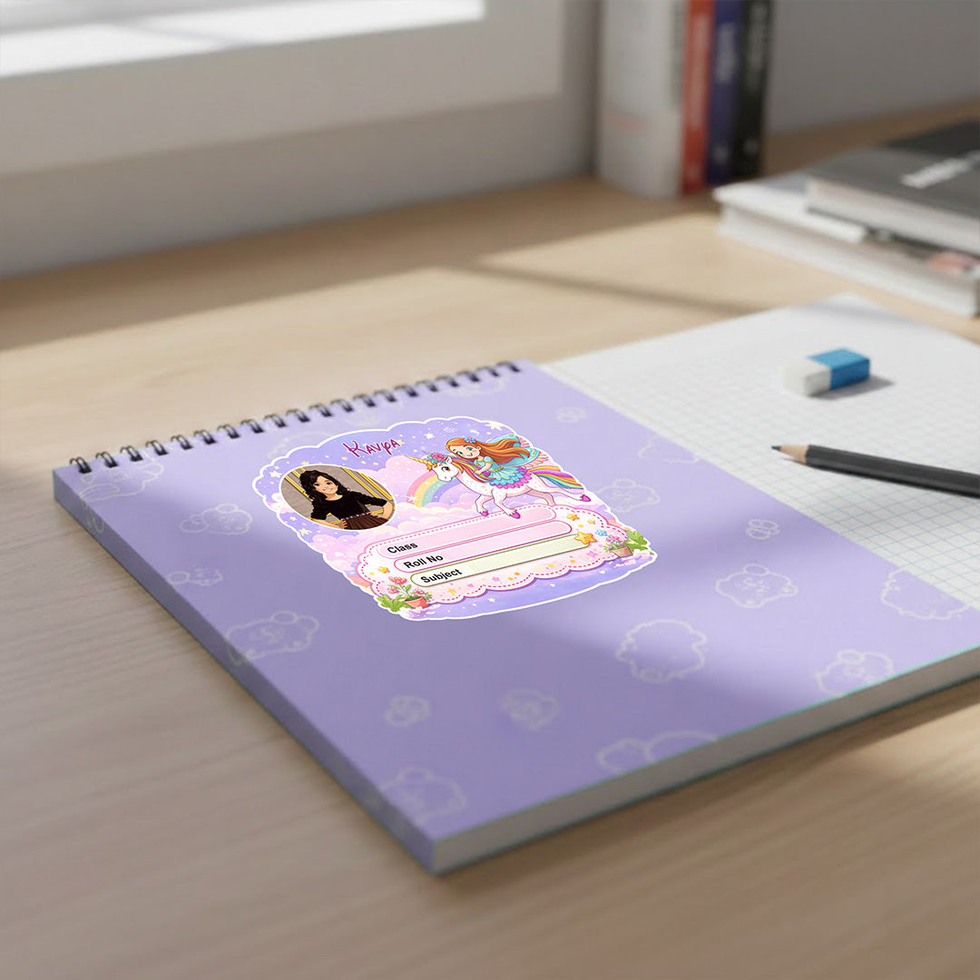 Personalized Unicorn Princess Theme Kids Name Slips (2x3 Inch, 28 Stickers) – Custom Name & Photo School Labels | Love Craft Gifts