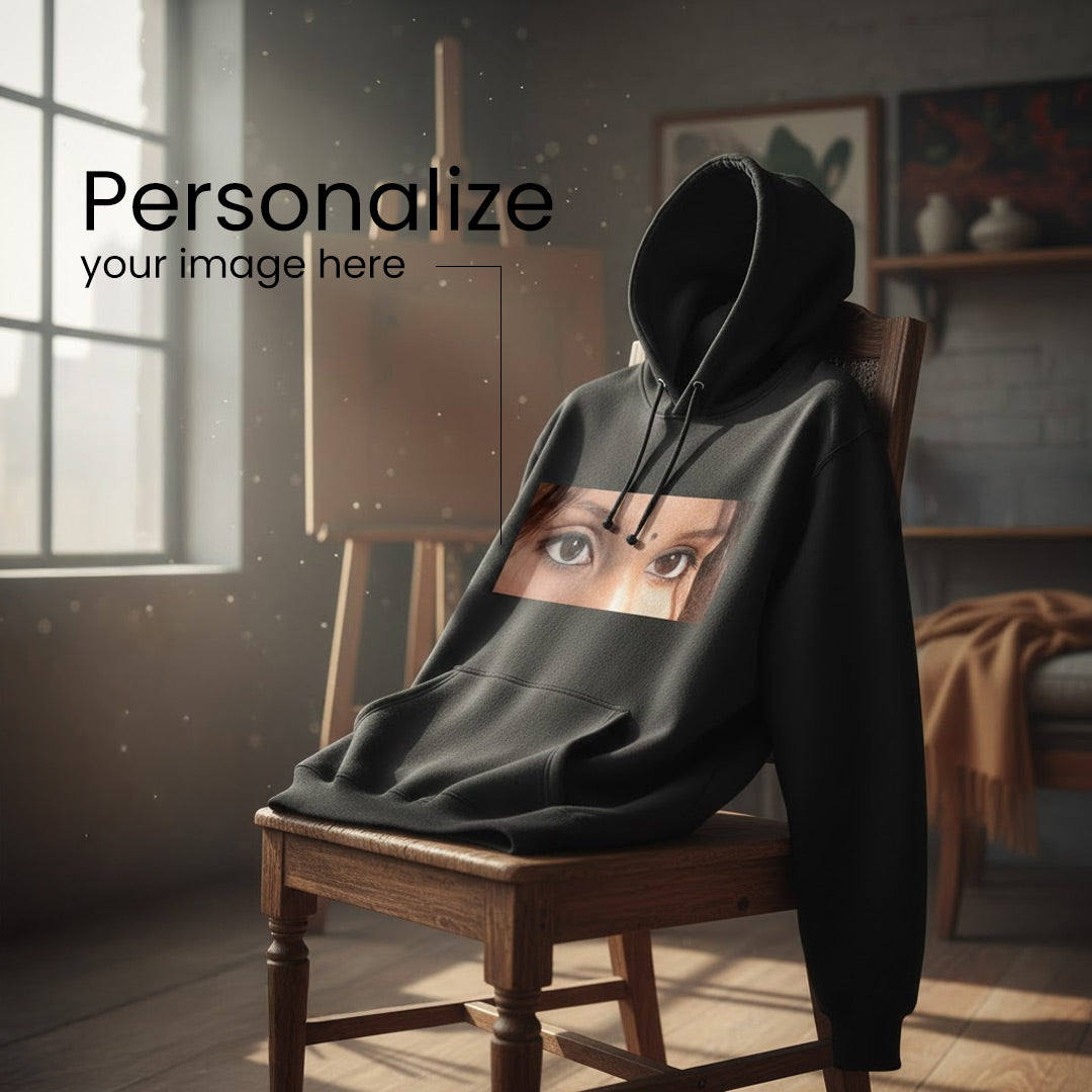 Personalized Eyes Photo Hoodie – Custom Printed Sweatshirt (All Sizes Available)