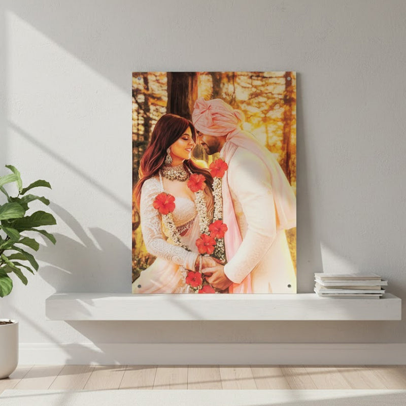 Personalized Wedding Photo Acrylic Wall Frame (18×24 & 24×36 Inch) | Love Craft Gifts