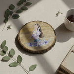 Personalized Wooden Slice (8×8 Inch) with Watercolor Art | Love Craft Gifts