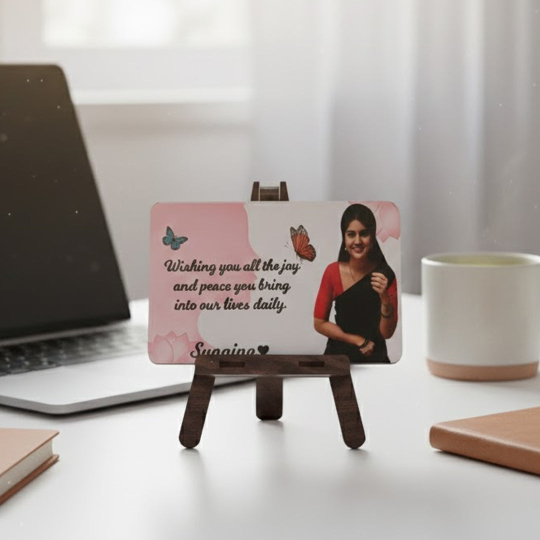 Personalized Photo & Message Mini Table Stand (7×4 Inch) | Love Craft Gifts