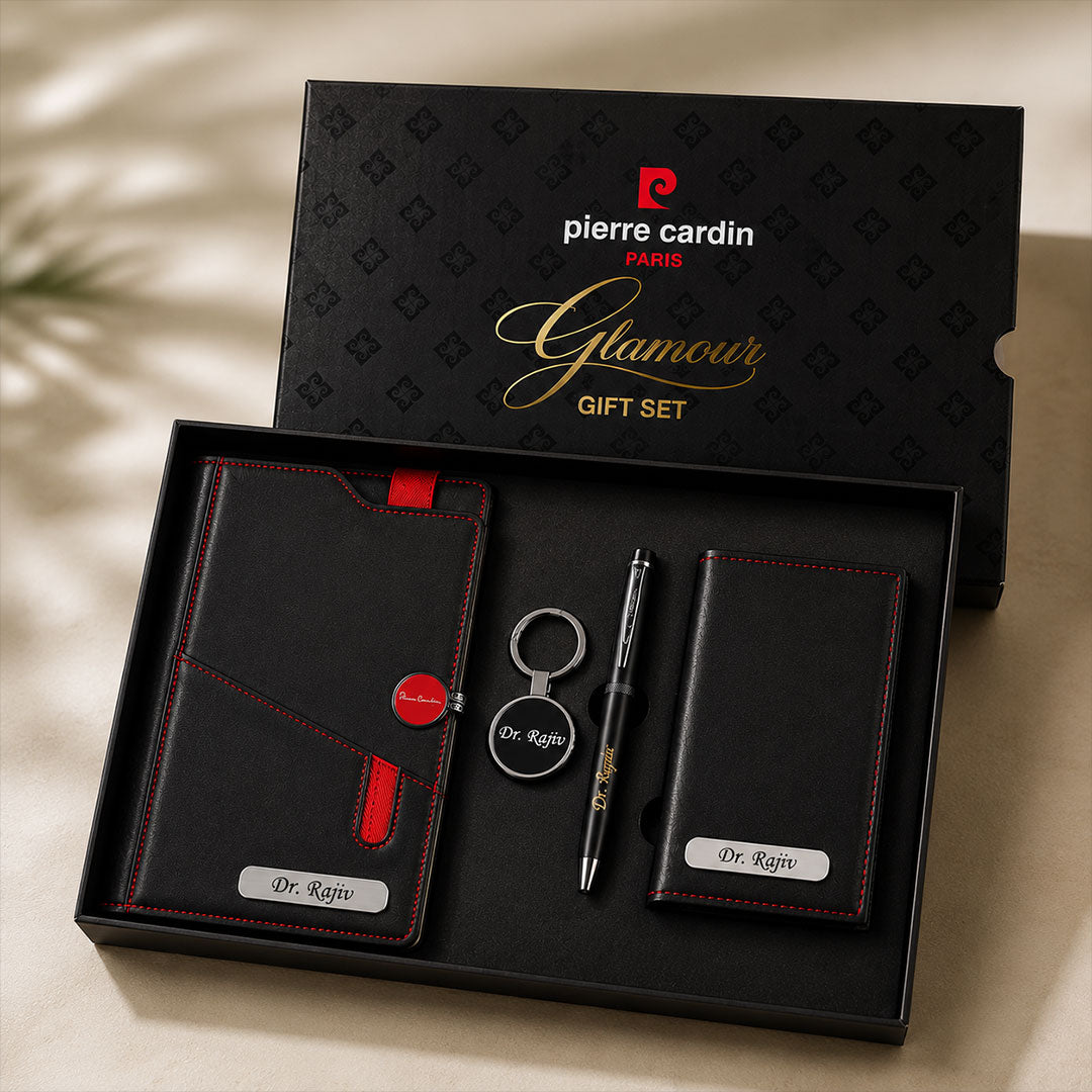 Pierre Cardin Personalized Office Gift Set | Black Executive Accessories | Love Craft Gifts™