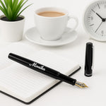 Pierre Cardin Life Fountain Pen Black with Chrome Clip - Personalized | Love Craft Gifts