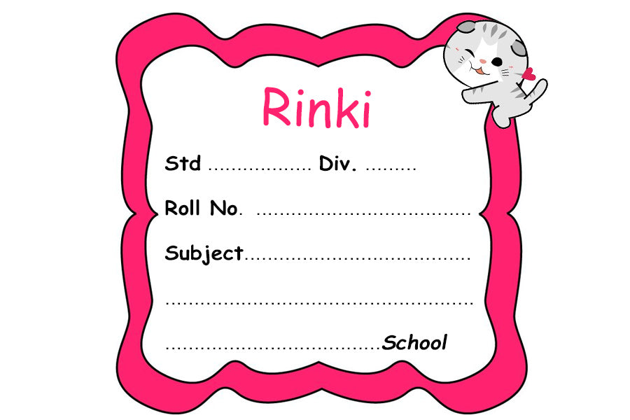 Pink Kitty Name Slips 