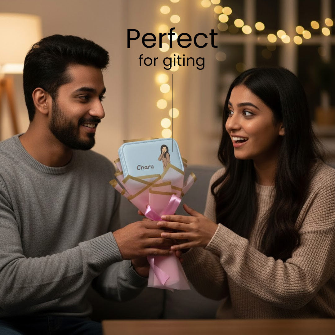 Customized Jewellery Box Bouquet – With Name & Illustrated Photo | Love Craft Gifts