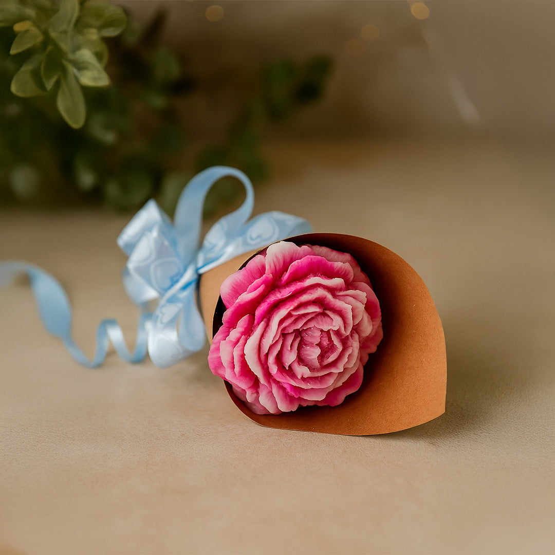 Handcrafted Flower Soap Candle with Gift Wrap | Love Craft Gifts
