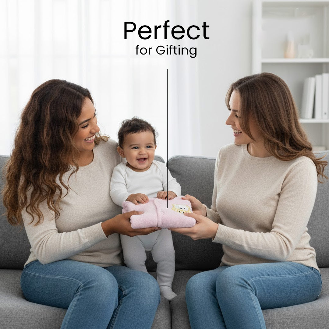 Baby Pink Winter Fleece Clothing Set – 4-in-1 | Love Craft Gifts