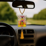 Premanand Maharaj Car Hanger – 2×3" With Golden Tassel | Love Craft Gifts