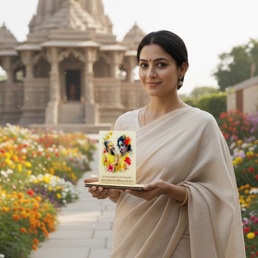 Premanand Maharaj LED Acrylic Lamp with Warm Light (5 × 6.5 Inch) | Love Craft Gifts