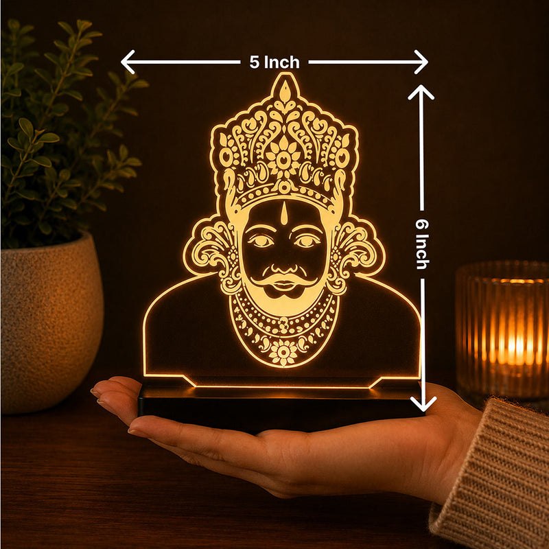 Khatu Shyam Ji LED Car Dashboard Lamp – Premium Acrylic Shyam Baba Dashboard Light for Car Interior Decor, Spiritual Gift for Home, Office & Vehicle | LoveCraftGifts™