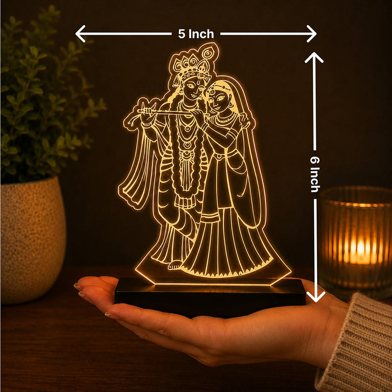 Radha Krishna LED Car Dashboard Lamp – Premium Acrylic Radha Krishna Dashboard Light for Car Interior Decor, Spiritual Gift for Devotees & Divine Travel Companion | LoveCraftGifts™