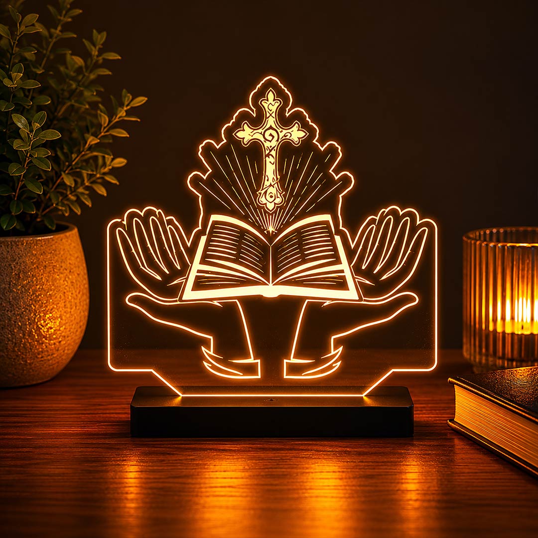 Christian Cross LED Car Dashboard Lamp – Premium Acrylic Jesus Faith Dashboard Light for Car Interior Decor, Spiritual Gift for Christians & Divine Travel Companion | LoveCraftGifts™