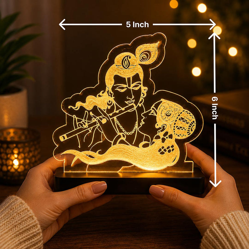 Lord Krishna LED Car Dashboard Lamp – Premium Acrylic Kanha Dashboard Light for Car Interior, Home Decor & Spiritual Gift | LoveCraftGifts™