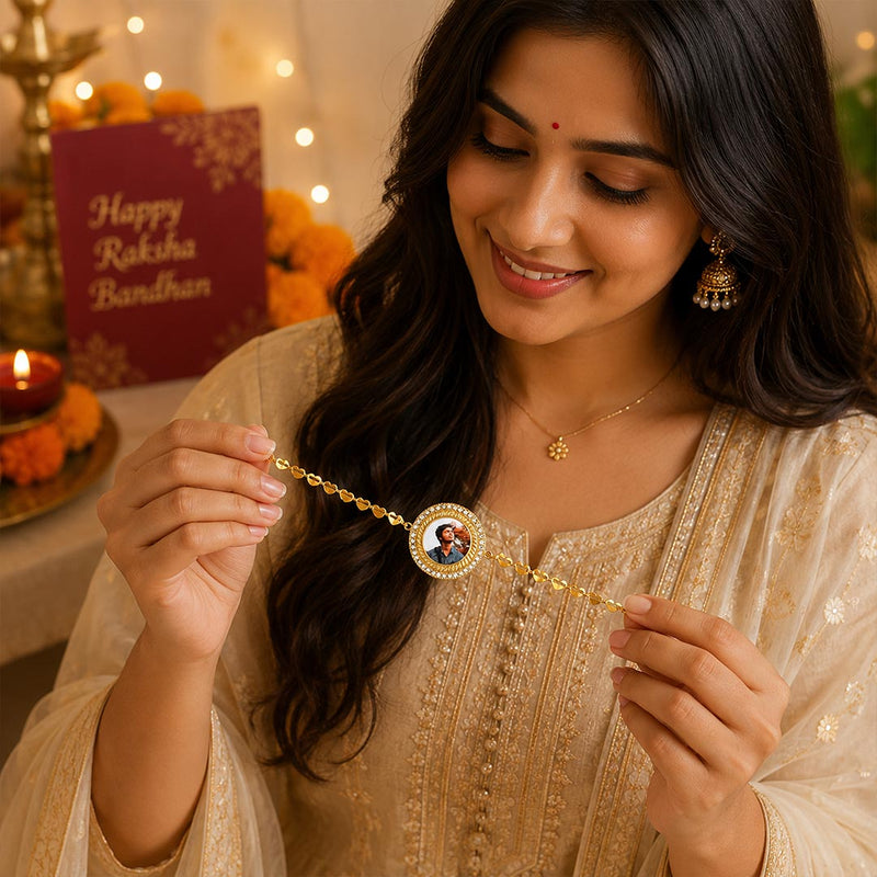 Premium Personalized Rakhi with Photo Custom Brother Gift for Raksha Bandhan | Love Craft Gifts™