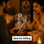Lord Shiva LED Acrylic Lamp – Mahadev Divine Night Light for Home Temple, Spiritual Decor & Religious Gift | LoveCraftGifts™