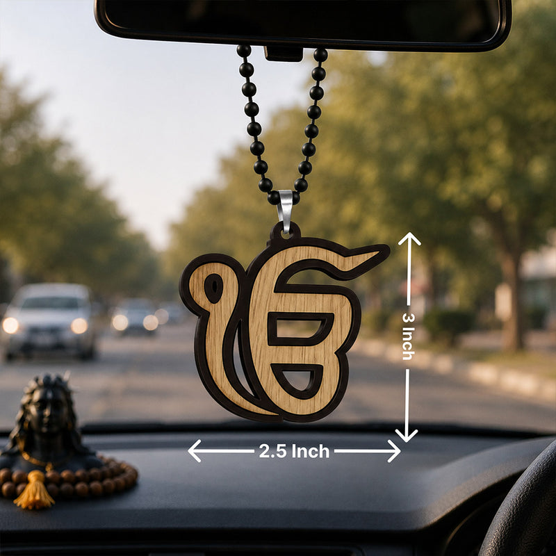 Personalized Ek Onkar Car Hanging with Custom Name | Spiritual Sikh Car Décor Gift for Men, Women & Family - 3x2.5" | Love Craft Gifts™
