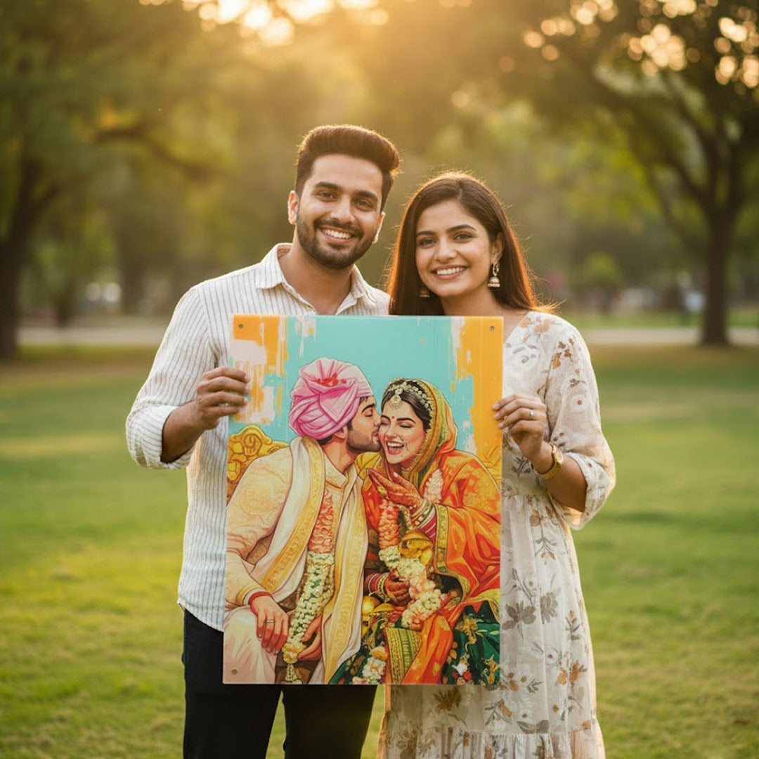 Customized Wedding Photo Acrylic Wall Frame – Premium Gloss Finish | Love Craft Gifts