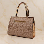 Luxury Women’s Handbag – Gold Embellished Floral Brooch Design | Premium Party & Wedding Bag