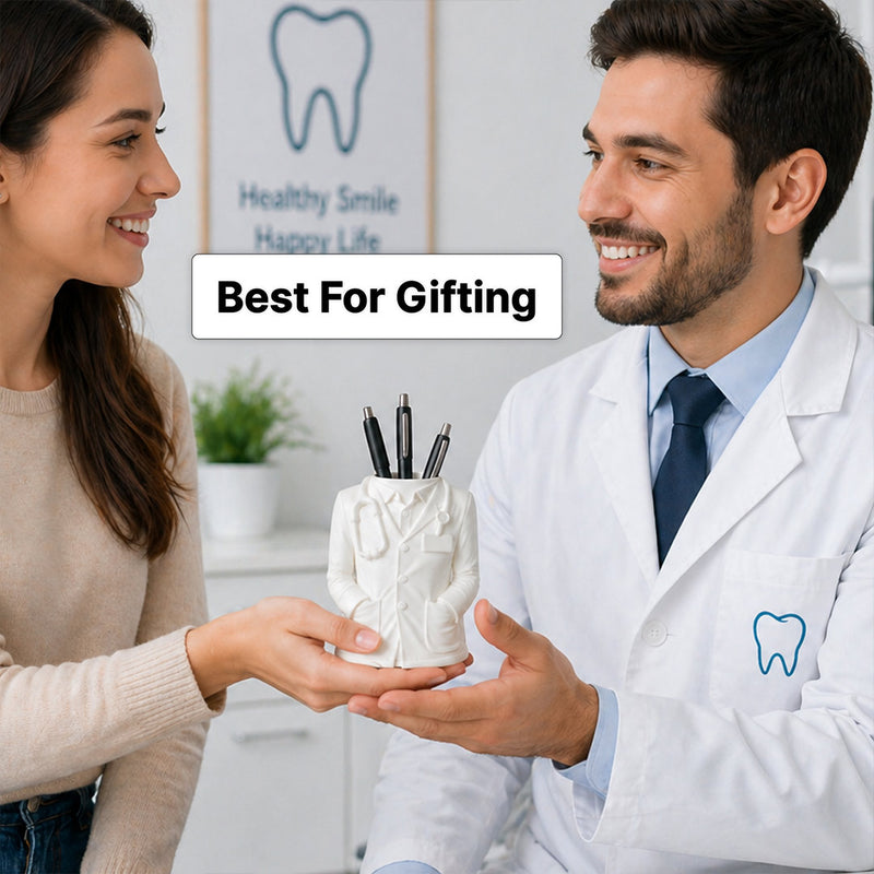 Personalized Medical Student Doctor Coat Pen Stand with Custom Name – Premium Desk Organizer Gift for MBBS Students (Standard Gift Size) | Love Craft Gifts™