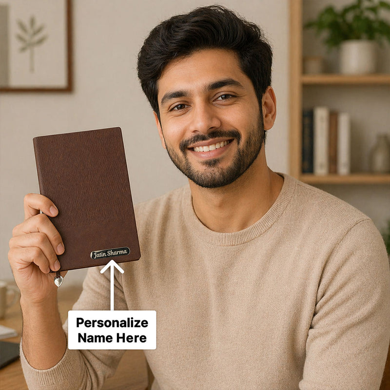 Personalized Premium Leather Diary with Custom Name – Executive Notebook Gift for Men & Women (Standard Gift Size) | Love Craft Gifts™