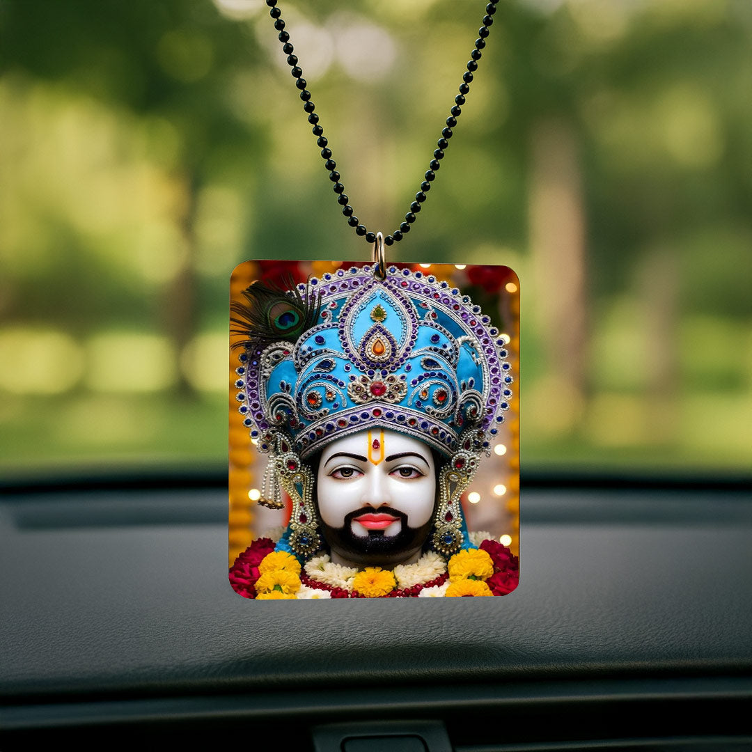 Love Craft Gifts – Khatu Shyam Ji Acrylic Car Hanging | UV Printed | Rear-View Mirror Ornament