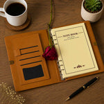Personalized Fabric Texture Diary Notebook with Custom Name Plate | Premium Executive Journal for Office, Study & Daily Planning - Black A5 Size | Love Craft Gifts™
