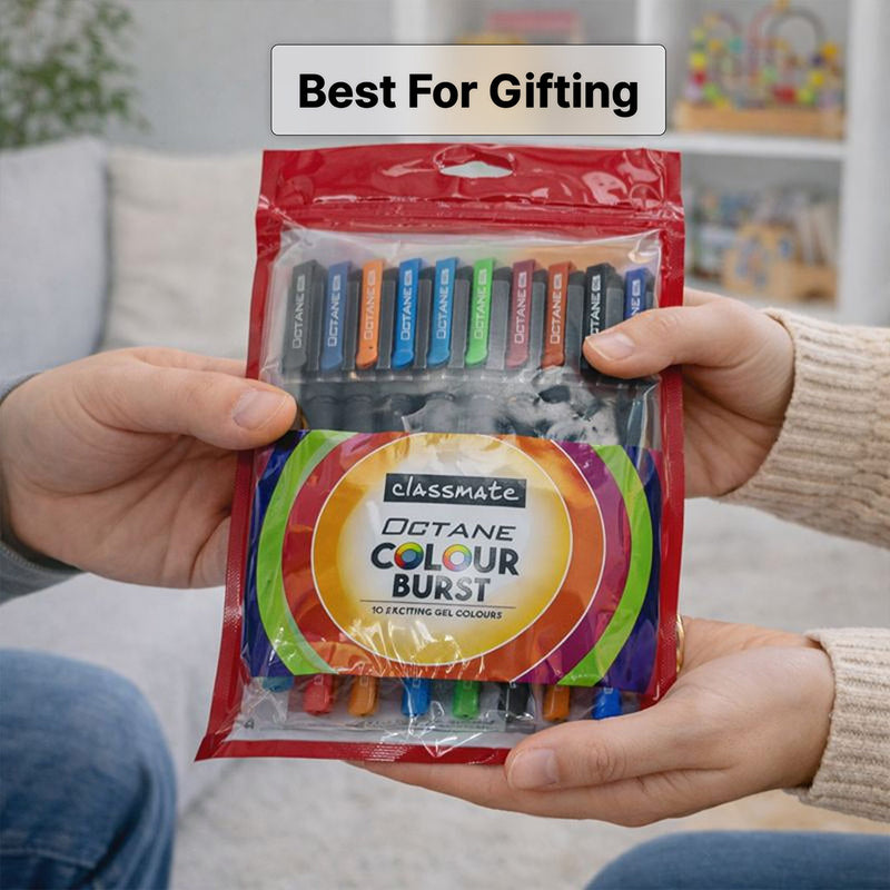 Classmate Octane Colour Burst Gel Pens, Multicolor, Pack of 10