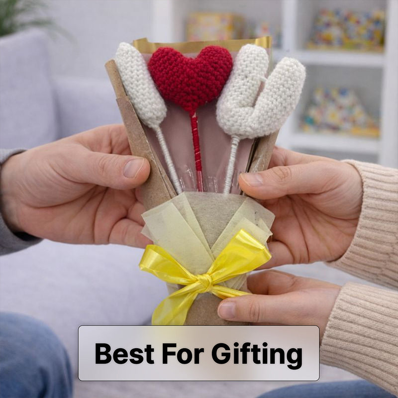 “I Love You” Crochet Bouquet – Handmade Love Gift