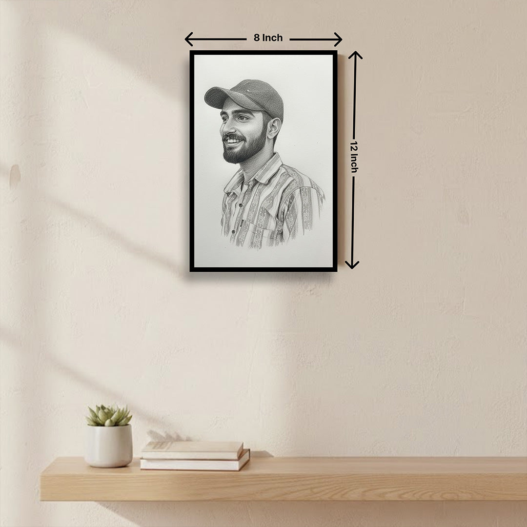 Personalized Pencil Sketch Portrait Wall Frame