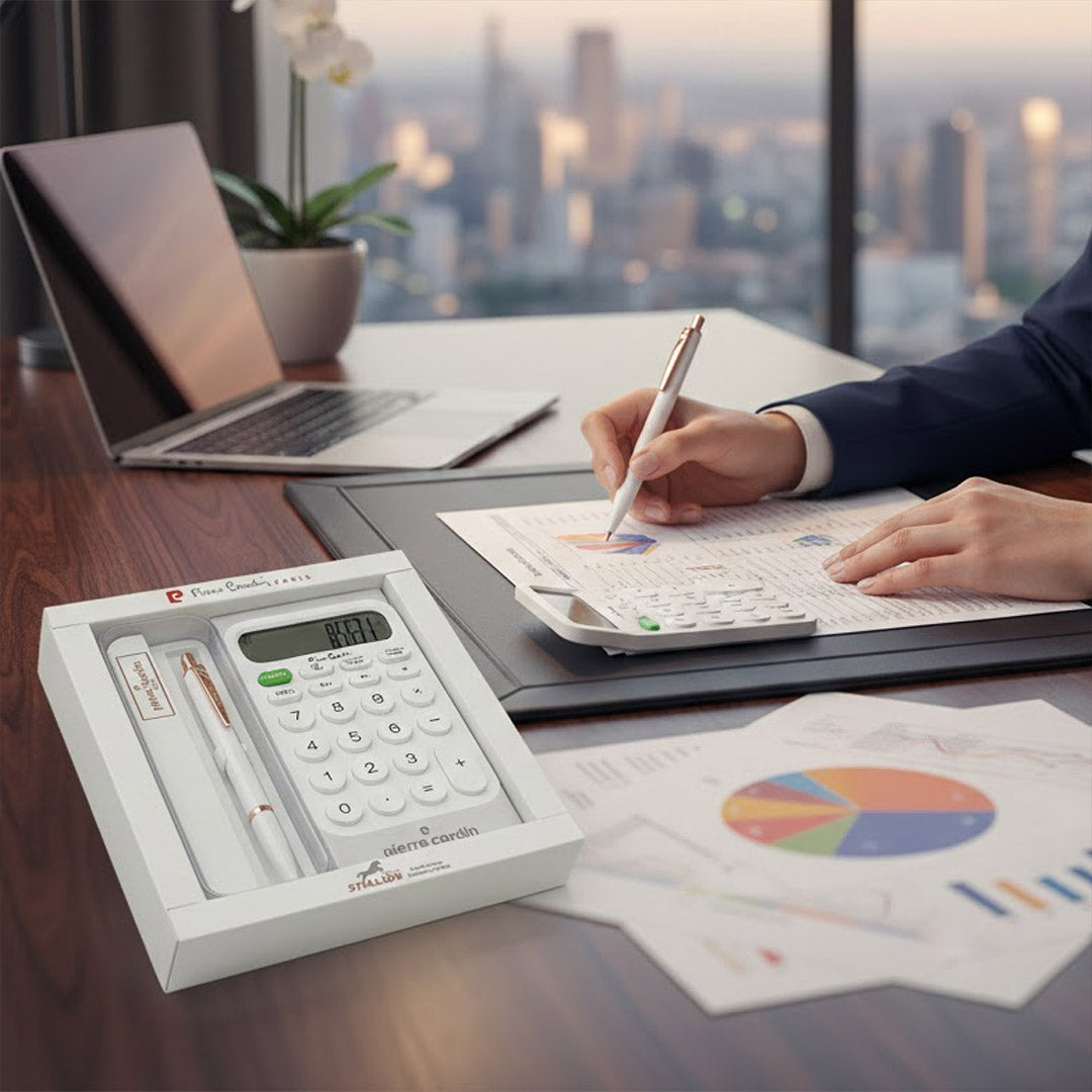 Pierre Cardin Calculator & Ball Pen Gift Set | Love Craft Gifts