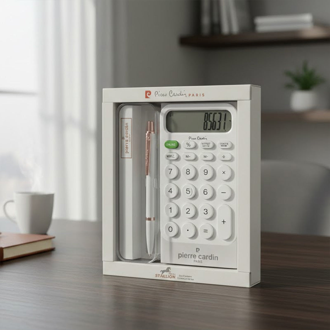 Pierre Cardin Calculator & Ball Pen Gift Set | Love Craft Gifts