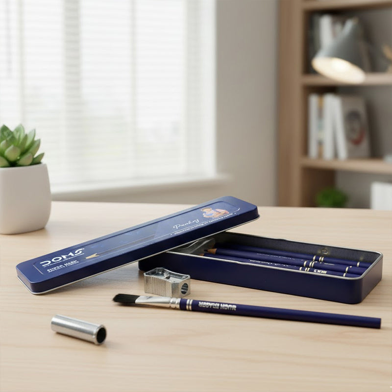 Doms Superio Super Dark HB/2 Graphite Pencil Tin Box