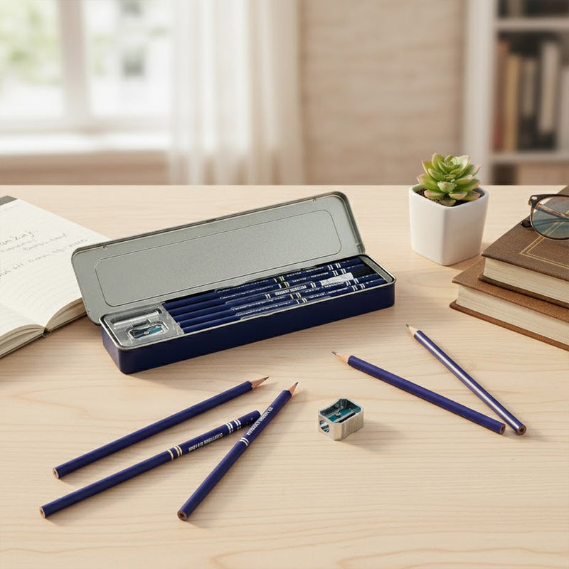 Doms Superio Super Dark HB/2 Graphite Pencil Tin Box
