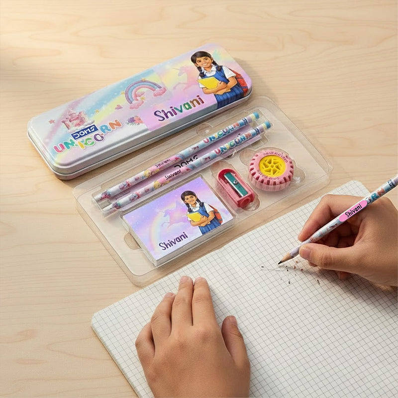 Personalized Kids Unicorn Stationery Combo Set
