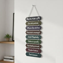 Rules for Life Wooden Hanging Wall Décor (9×18”)