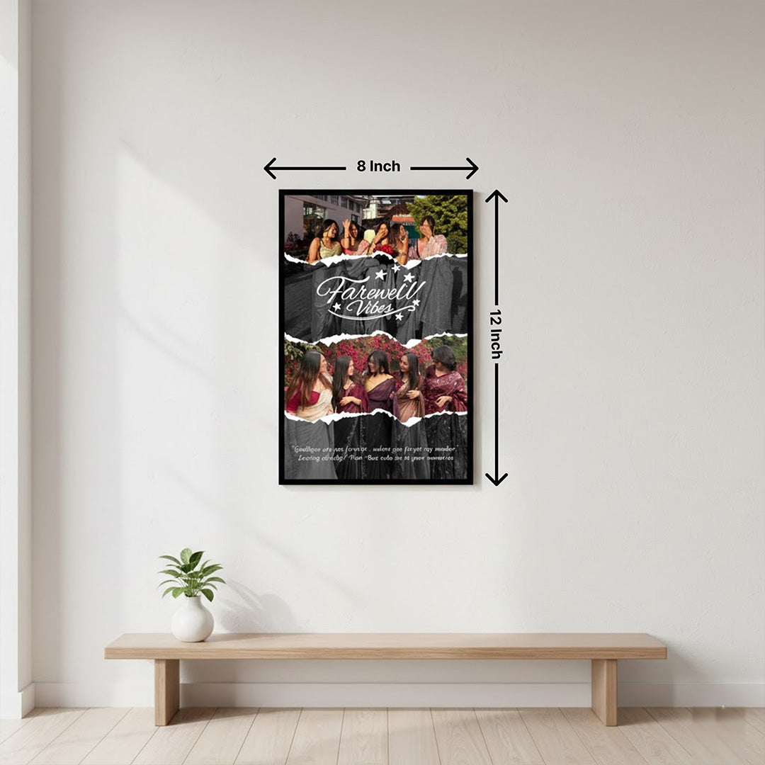 Farewell Vibes Personalized Photo Collage Wall Frame (8×12”) | Love Craft Gifts