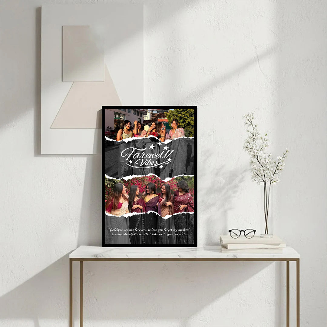 Farewell Vibes Personalized Photo Collage Wall Frame (8×12”) | Love Craft Gifts