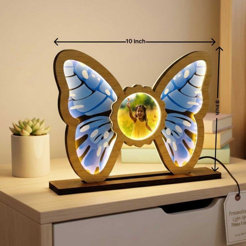 Personalized Butterfly Photo LED Wooden Lamp (10×9")