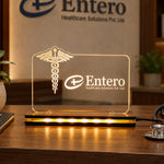 Personalized Healthcare LED Acrylic Name Plate with Custom Logo & Name | Professional Medical Office Desk Décor Gift - 8x6" | Love Craft Gifts™