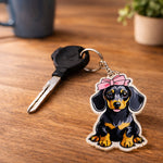 Cute Puppy Charm – Cartoon Dog Acrylic Keychain | Love Craft Gifts