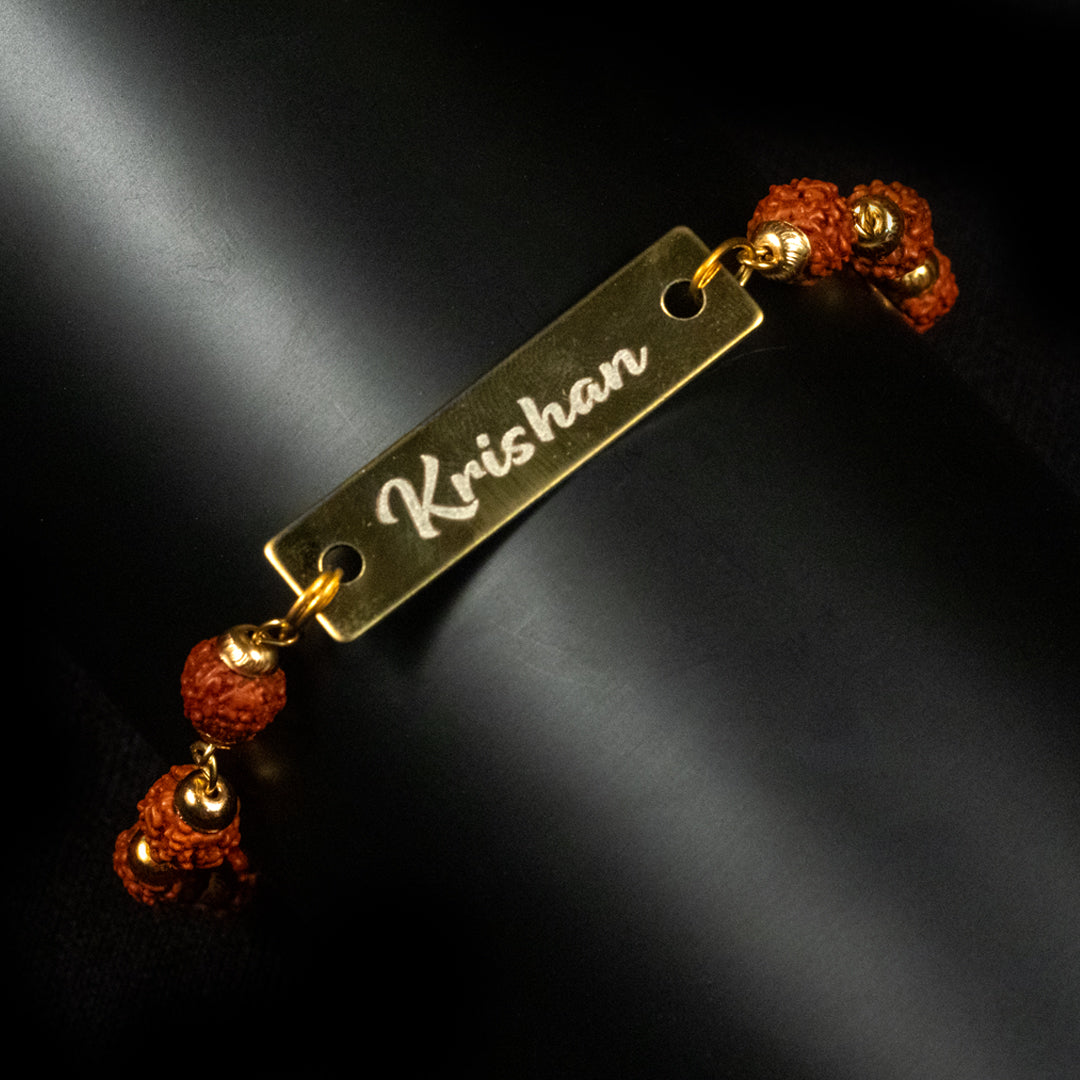 Rudraksha Name Bracelet Best Rakhi for Brother