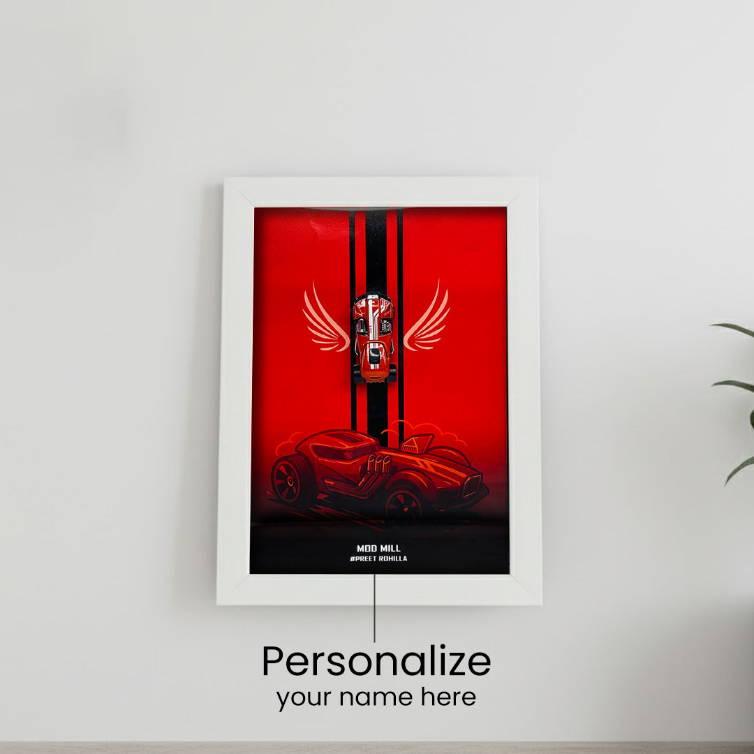 Customized Hot Wheels Name Frame – Personalized 12×8 Inch Racing Car Wall Art | Love Craft Gifts